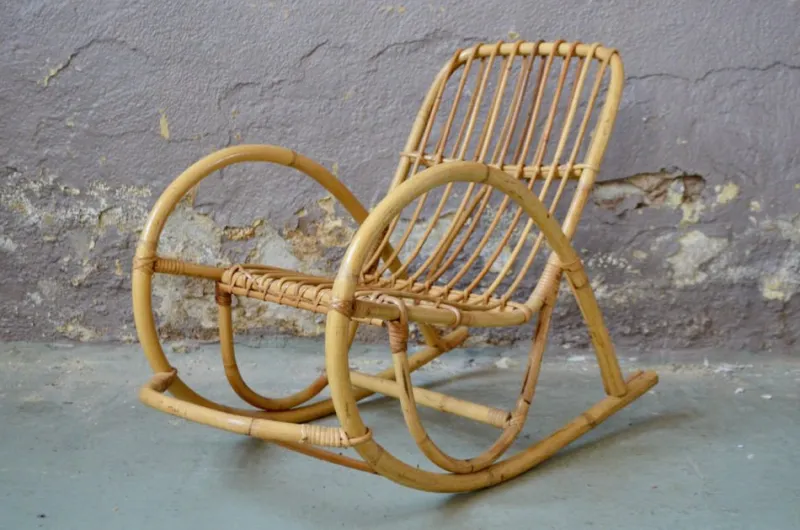 Pamono Rocking Chair in Rattan> Rocking Chairs