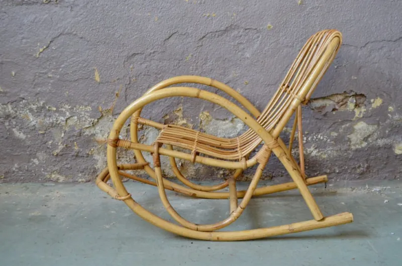 Pamono Rocking Chair in Rattan> Rocking Chairs