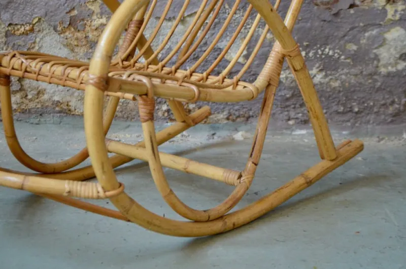 Pamono Rocking Chair in Rattan> Rocking Chairs