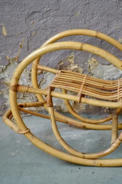 Pamono Rocking Chair in Rattan><noscript><img width=