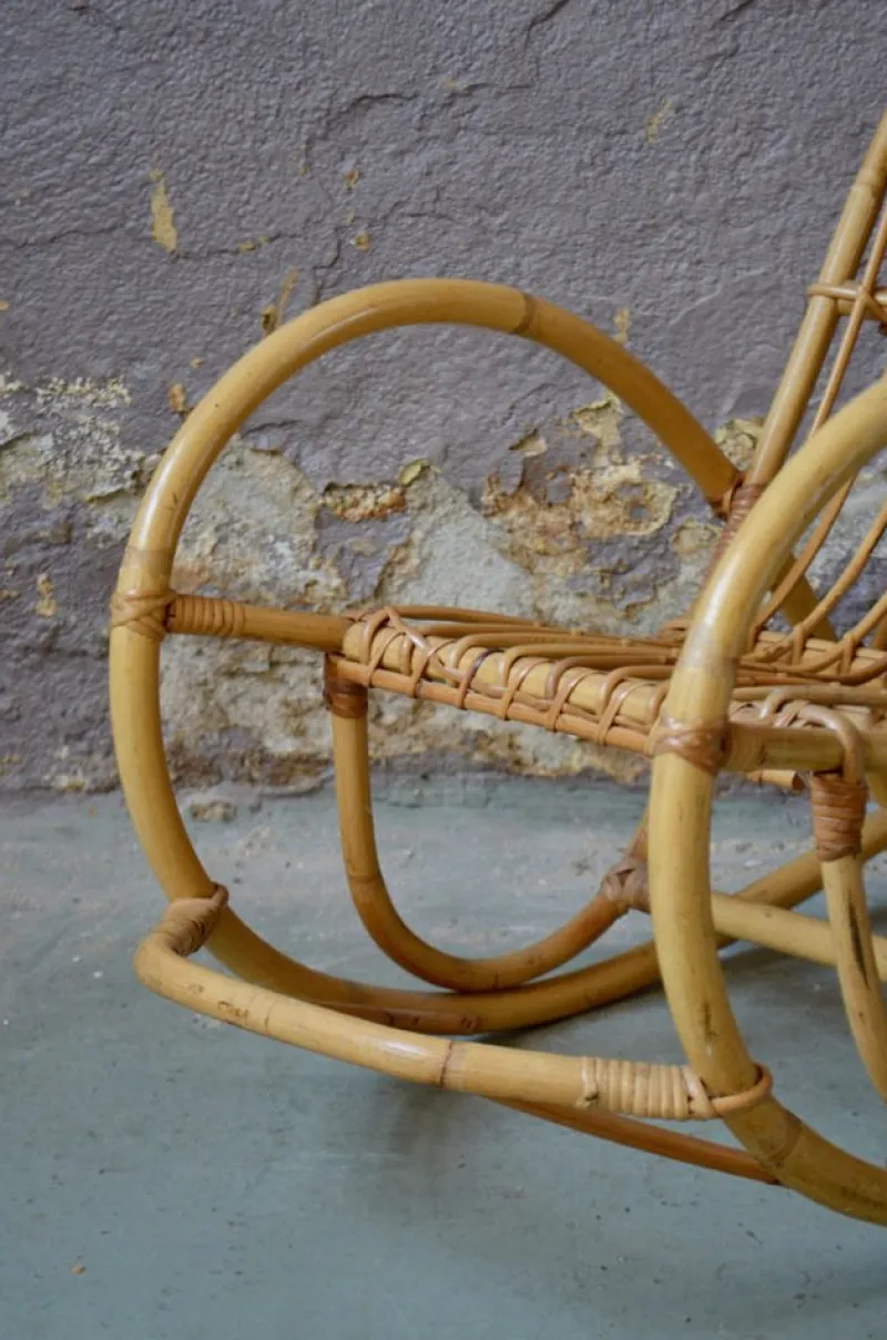 Pamono Rocking Chair in Rattan> Rocking Chairs