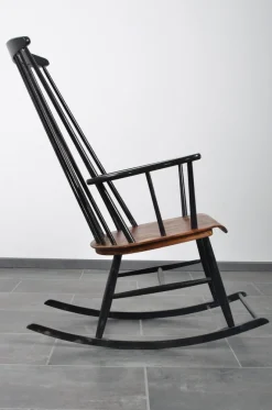 New Pamono Rocking Chair in Solid Teak by Ilmari Tapiovara for Asko