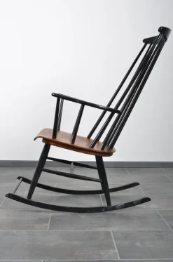 New Pamono Rocking Chair in Solid Teak by Ilmari Tapiovara for Asko