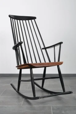 New Pamono Rocking Chair in Solid Teak by Ilmari Tapiovara for Asko