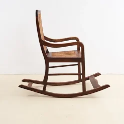 Online Pamono Rocking Chair in Vienna Straw, 1900s