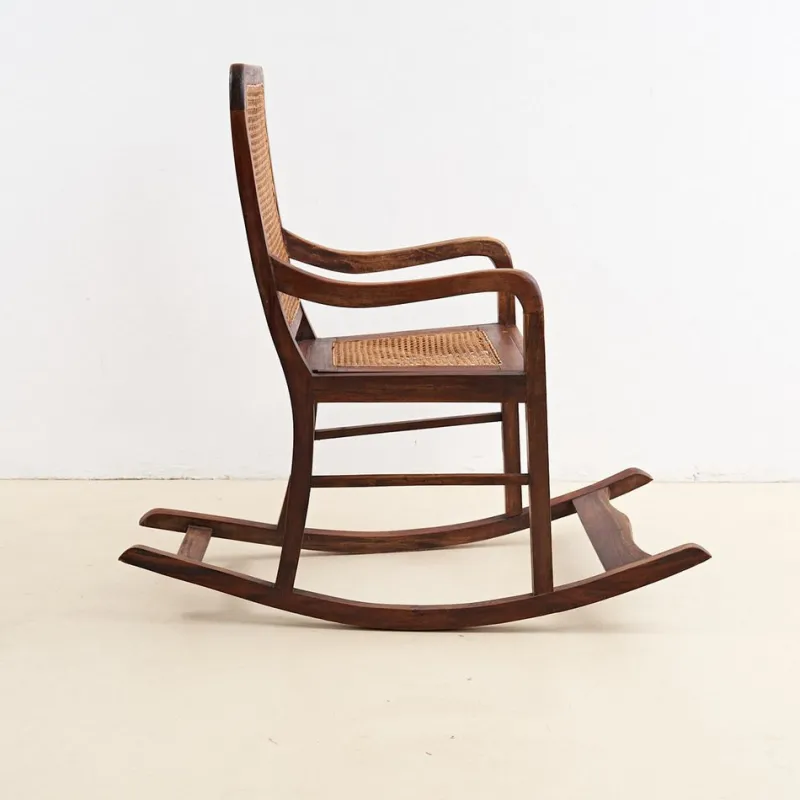 Online Pamono Rocking Chair in Vienna Straw, 1900s