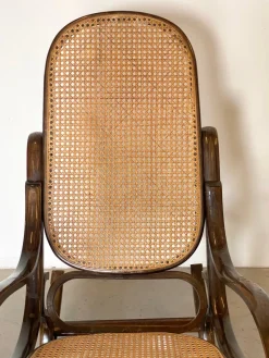 New Pamono Rocking Chair in Wood and Straw, 1960s