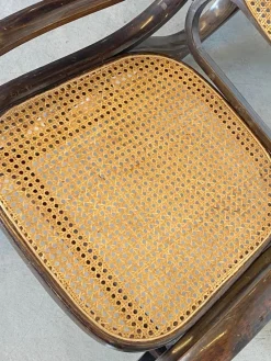 New Pamono Rocking Chair in Wood and Straw, 1960s