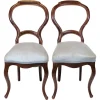 Online Pamono Rococo Chairs in Mahogany and Light Blue Fabric, 1860s, Set of 2