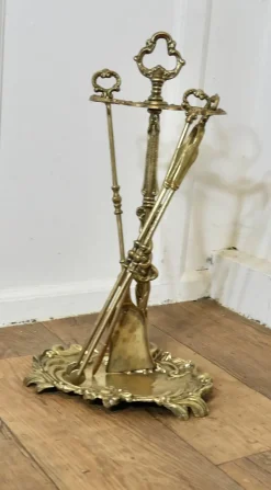 Best Pamono Rococo Style Fireside Companion Set, 1890s, Set of 4