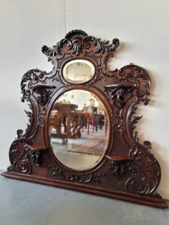 Pamono Rococo Style Mirror in Mahogany> Mirrors