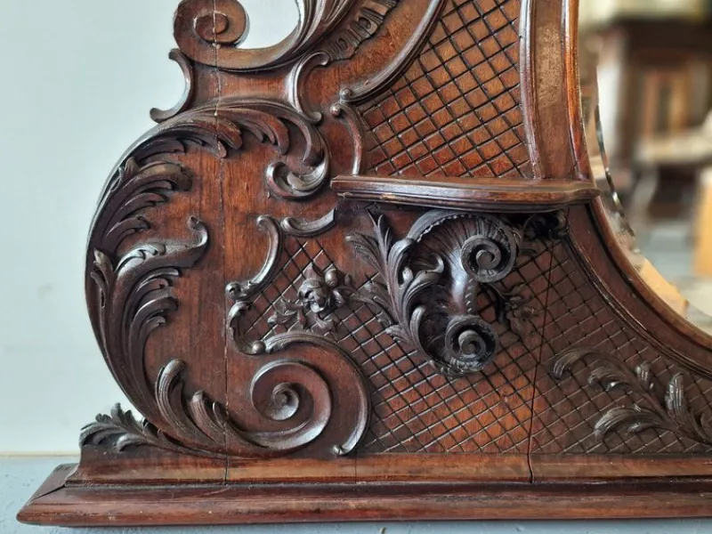 Pamono Rococo Style Mirror in Mahogany> Mirrors