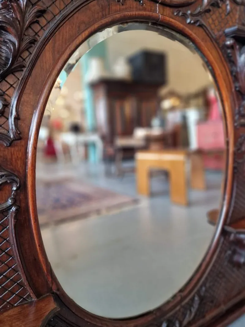 Pamono Rococo Style Mirror in Mahogany> Mirrors