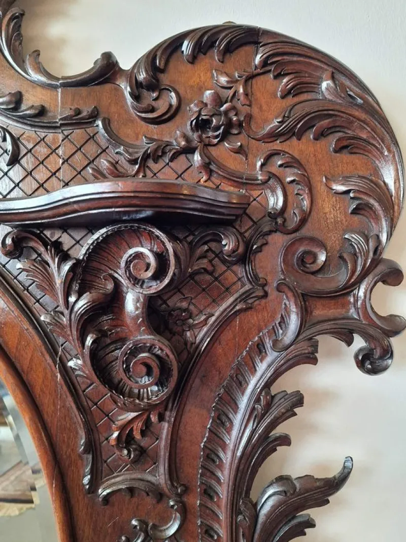 Pamono Rococo Style Mirror in Mahogany> Mirrors