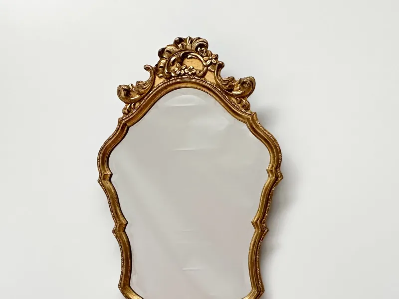 Pamono Rococo Style Ornate Gilt Wall Mirror with Beveled Glass, 1930s> Mirrors
