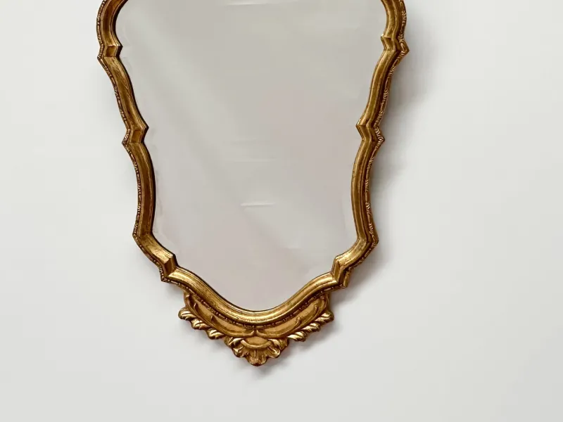 Pamono Rococo Style Ornate Gilt Wall Mirror with Beveled Glass, 1930s> Mirrors