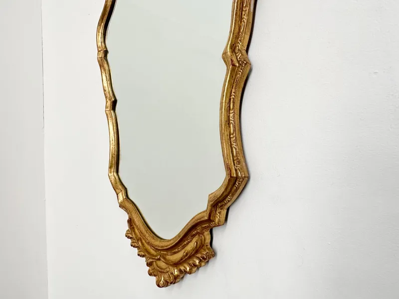 Pamono Rococo Style Ornate Gilt Wall Mirror with Beveled Glass, 1930s> Mirrors