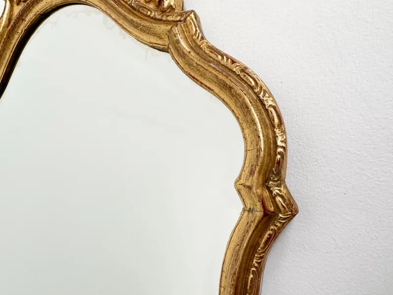 Pamono Rococo Style Ornate Gilt Wall Mirror with Beveled Glass, 1930s> Mirrors
