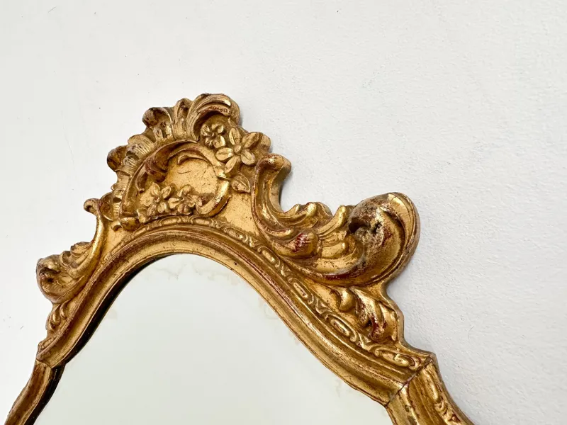 Pamono Rococo Style Ornate Gilt Wall Mirror with Beveled Glass, 1930s> Mirrors