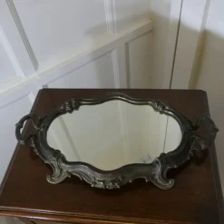 Pamono Rococo Style Silver-Plated Sideboard Mirror Tray><noscript><img width=