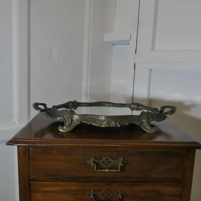 Pamono Rococo Style Silver-Plated Sideboard Mirror Tray> Trays