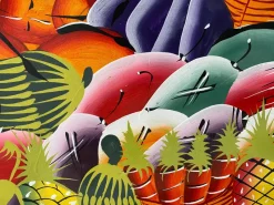 Clearance Pamono Rodriguez, African Fruit Market, Acrylic on a Stretched Canvas, 1990s