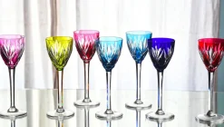Best Pamono Roemers Glasses in Color-Coated and Chiseled Crystal Monaco Model from Saint-Louis, 1970, Set of 7