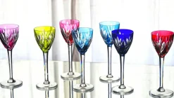 Best Pamono Roemers Glasses in Color-Coated and Chiseled Crystal Monaco Model from Saint-Louis, 1970, Set of 7