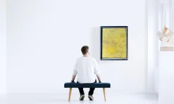 Outlet Pamono Rolf Hans, Large Framed Monochrome Oil Pastel on Cardboard, 1986