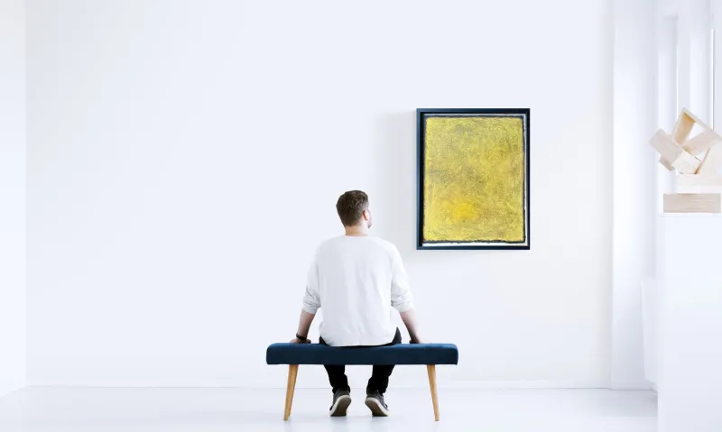 Outlet Pamono Rolf Hans, Large Framed Monochrome Oil Pastel on Cardboard, 1986