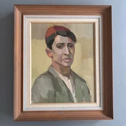 Pamono Rolf Norrman, Young Man, 1950s, Oil on Canvas, Framed><noscript><img width=
