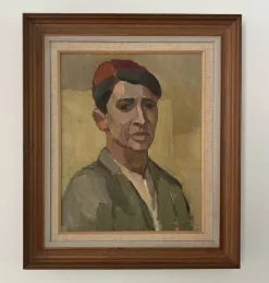 Pamono Rolf Norrman, Young Man, 1950s, Oil on Canvas, Framed><noscript><img width=