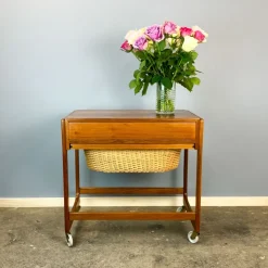 Pamono Rollable Sewing Box in Teak by BR Gelsted Denmark, 1960s><noscript><img width=
