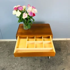 Pamono Rollable Sewing Box in Teak by BR Gelsted Denmark, 1960s><noscript><img width=