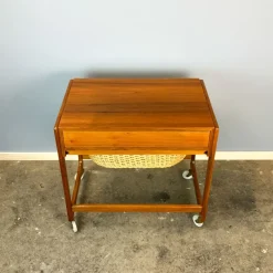 Pamono Rollable Sewing Box in Teak by BR Gelsted Denmark, 1960s><noscript><img width=