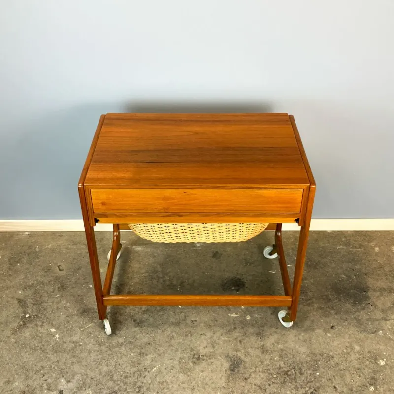 Pamono Rollable Sewing Box in Teak by BR Gelsted Denmark, 1960s> Trunks Crates & Baskets