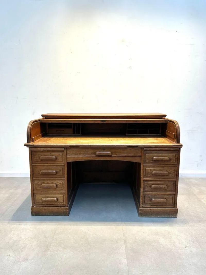 Outlet Pamono Roll-Top Desk in Oak