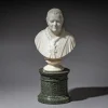 Pamono Roman Artist, Marble Bust of Pope Pius IX, Marble on a Serpentine Base, 1840s> Sculpture