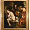 Best Pamono Roman School Artist, Susanna and the Elders, 17th Century, Oil on Canvas, Framed