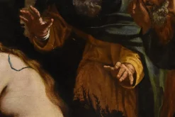 Best Pamono Roman School Artist, Susanna and the Elders, 17th Century, Oil on Canvas, Framed