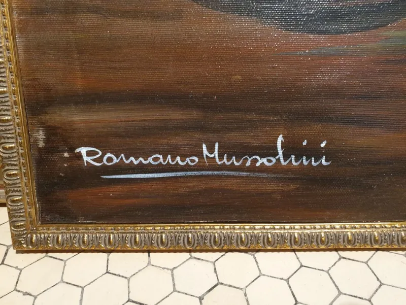 New Pamono Romano Mussolini, A fine opera, 1950s, Oil on Canvas, Framed