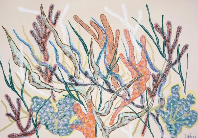 Hot Pamono Romina Milano, Coral Mosaic, 2025, Gouache