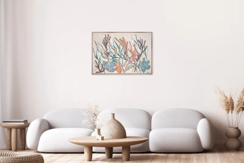 Hot Pamono Romina Milano, Coral Mosaic, 2025, Gouache