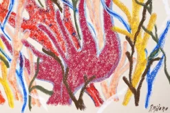 Hot Pamono Romina Milano, Fire Corals, Biomorphic Seascape, 2025, Mixed Media on Paper