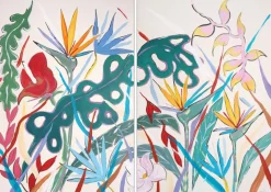 Pamono Romina Milano, Tropical Abundance Diptych, 2025, Mixed Media on Paper> Work On Paper