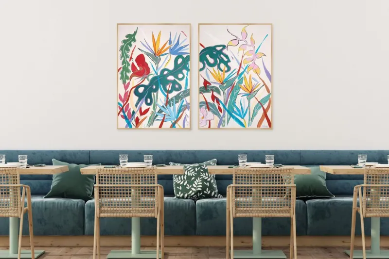 Pamono Romina Milano, Tropical Abundance Diptych, 2025, Mixed Media on Paper> Work On Paper