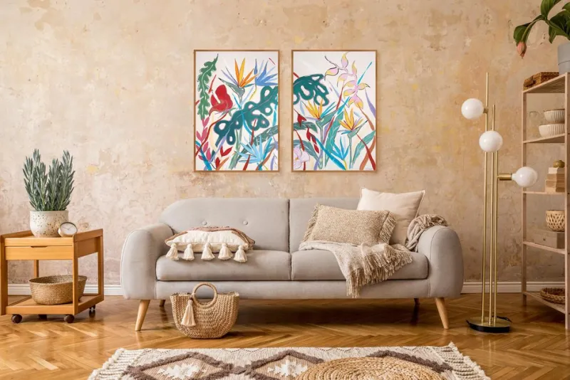 Pamono Romina Milano, Tropical Abundance Diptych, 2025, Mixed Media on Paper> Work On Paper