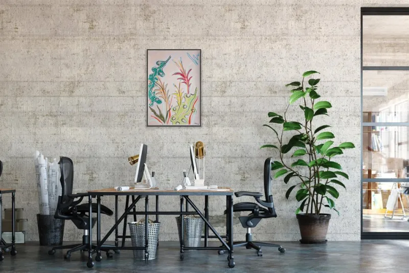 New Pamono Romina Milano, Vivid Lush Leaves, 2025, Mixed Media on Paper