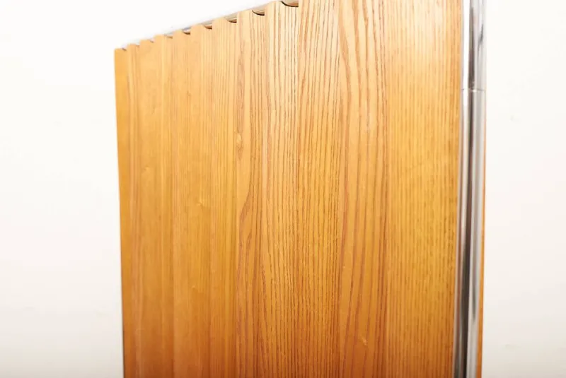 Clearance Pamono Room Divider in Chrome-Plated Tubular Steel Frame with Plate Ends & Ash Panels