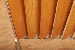 Clearance Pamono Room Divider in Chrome-Plated Tubular Steel Frame with Plate Ends & Ash Panels